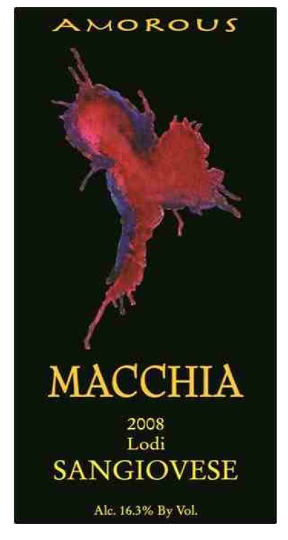 TABC label artwork for Macchia Sangiovese Amorous Lodi