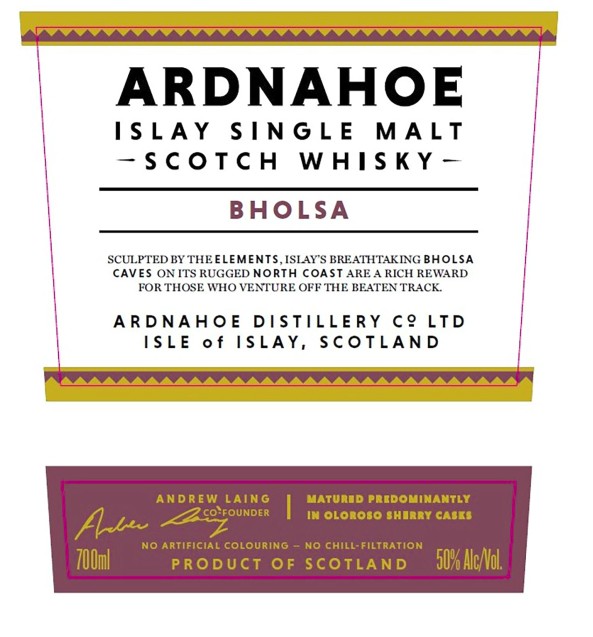 TABC label artwork for Ardnahoe Bholsa Single Malt