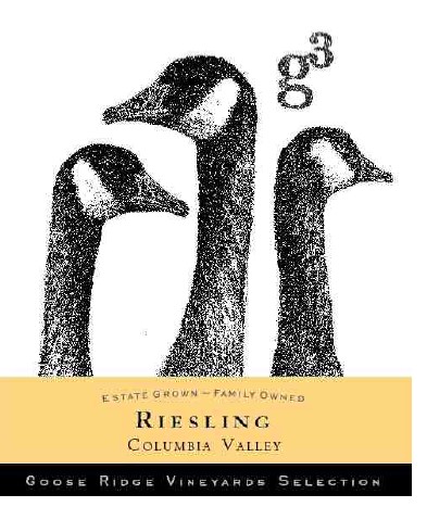 TABC label artwork for Goose Ridge Vineyard G3 Riesling Columbia Valley