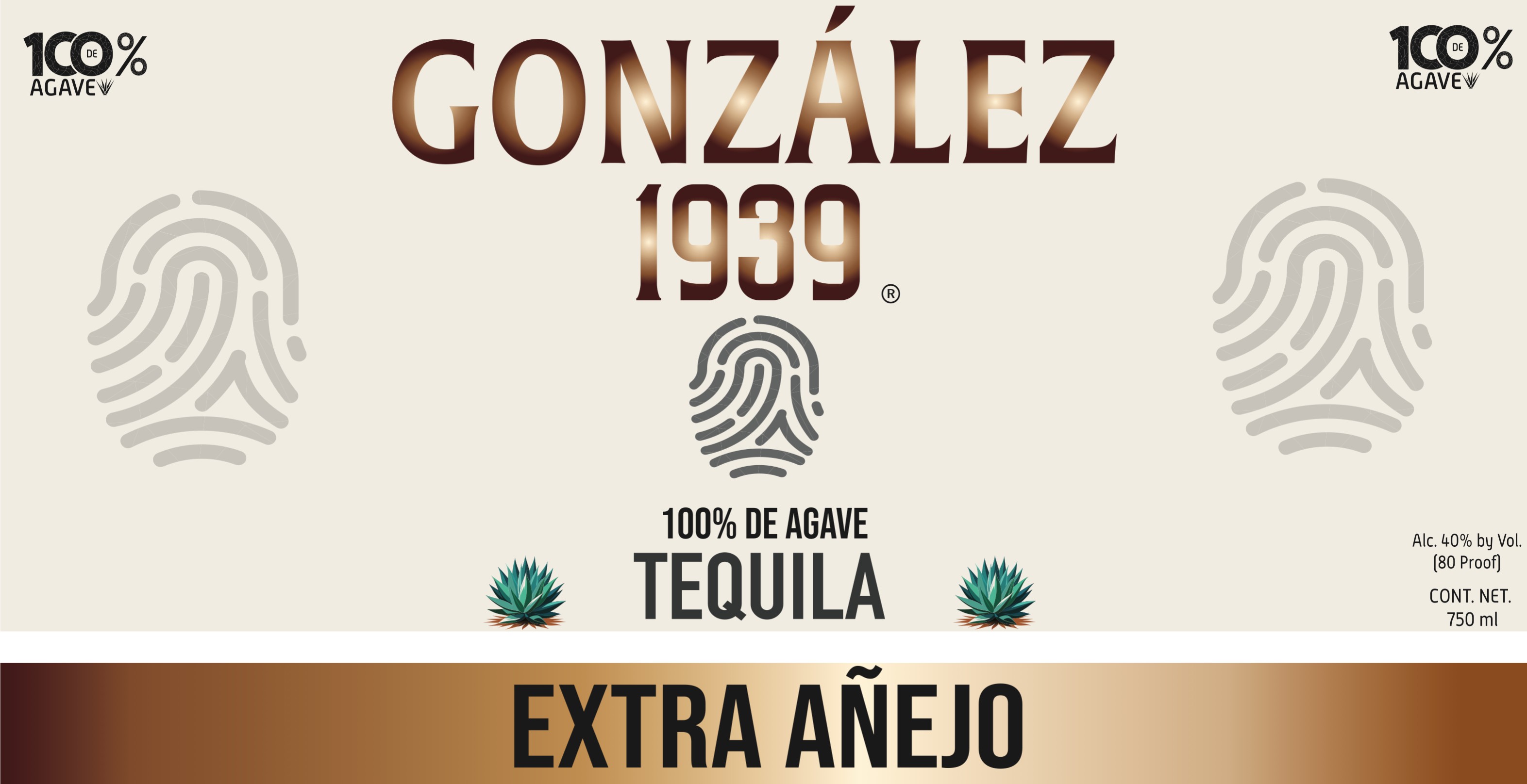 TABC label artwork for Gonzalez 1939 5yr Extra Anejo