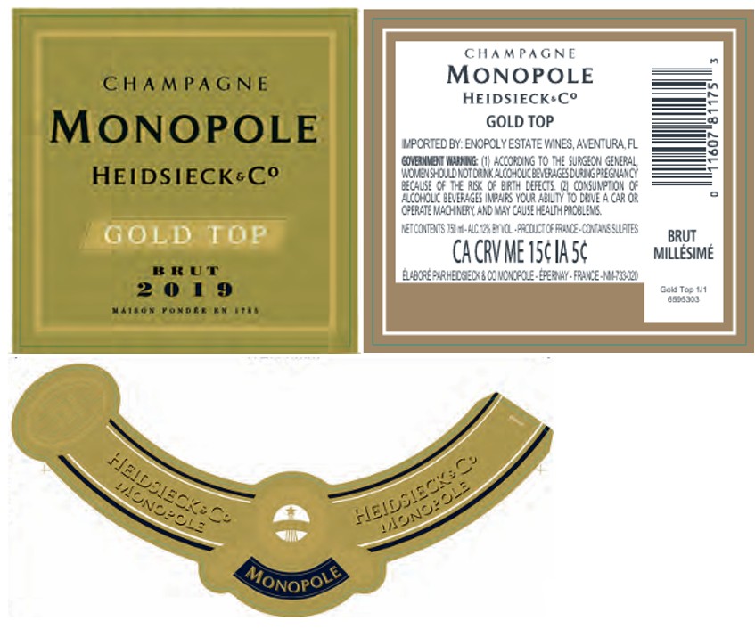 TABC label artwork for HEIDSIECK & CO MONOPOLE GOLD TOP CHAMPAGNE