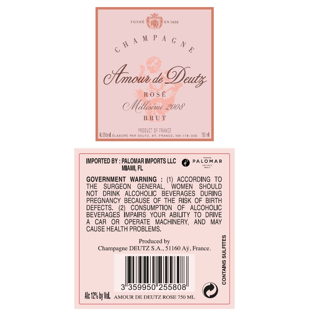 TABC label artwork for Champagne Deutz Amour de Deutz Rose Tetes de Cuvee