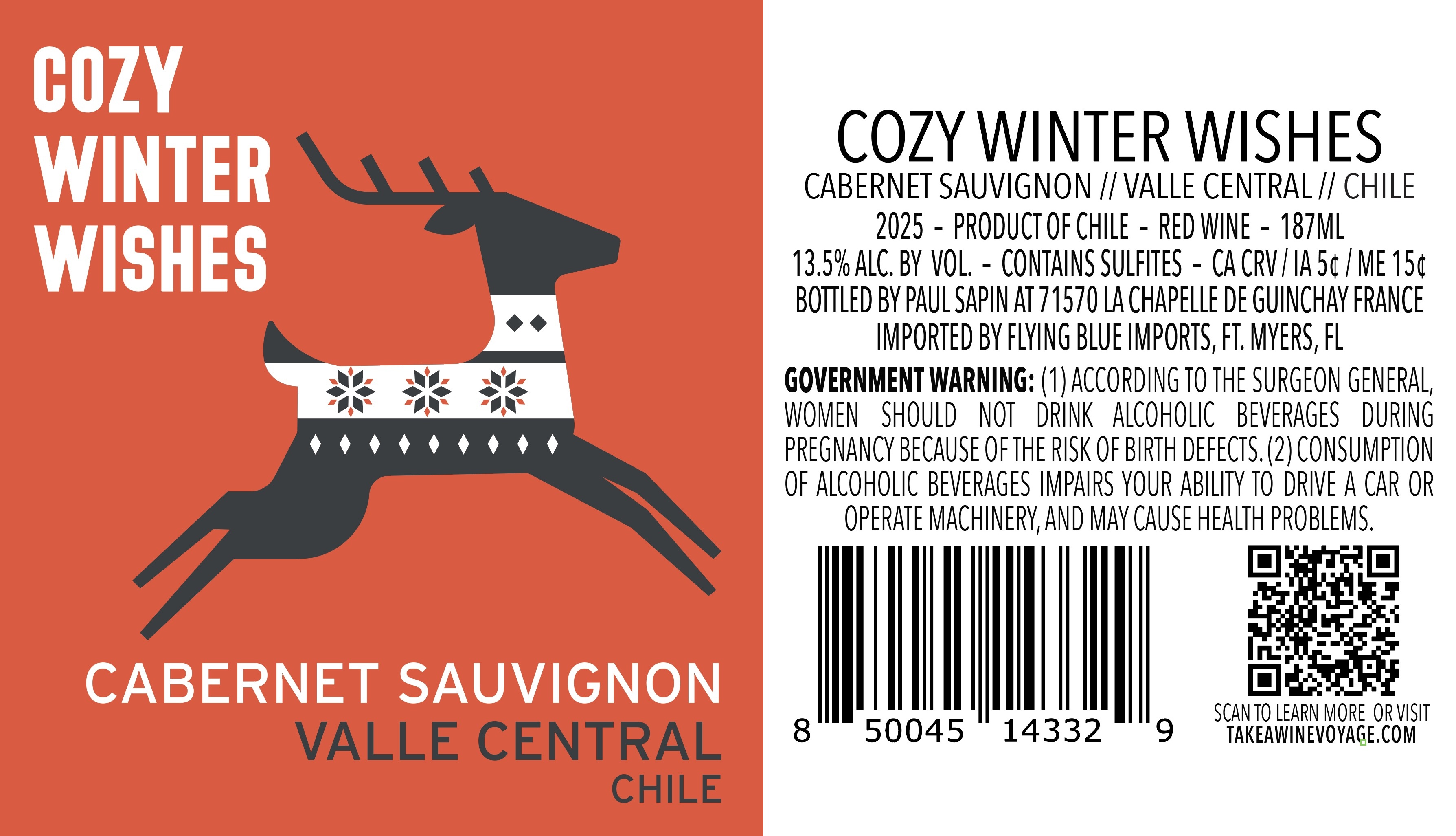 TABC label artwork for COZY WINTER WISHES CABERNET SAUVIGNON