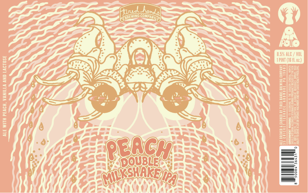 TABC label artwork for Peach Double Milkshake IPA