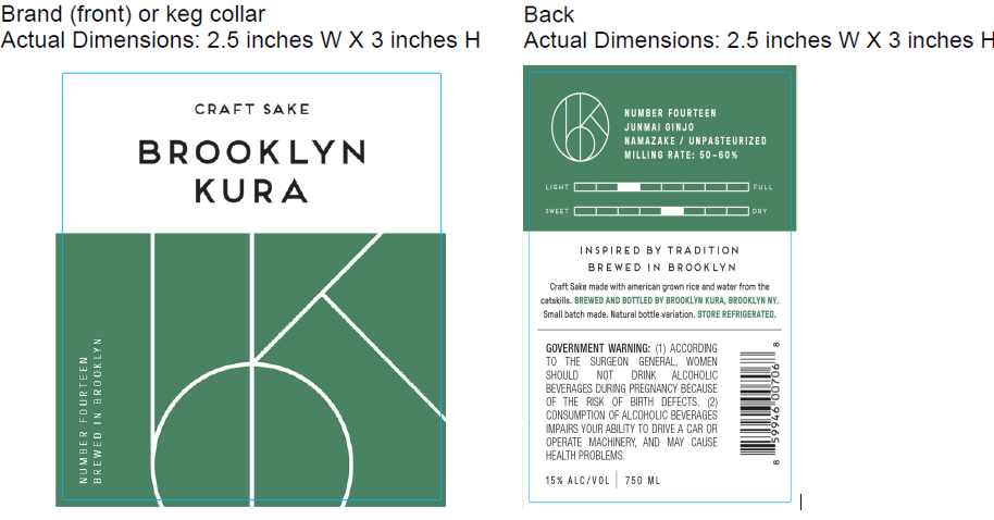 TABC label artwork for BROOKLYN KURA NUMBER FOURTEEN