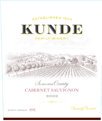 TABC label artwork for KUNDE SONOMA COUNTY CABERNET SAUVIGNON