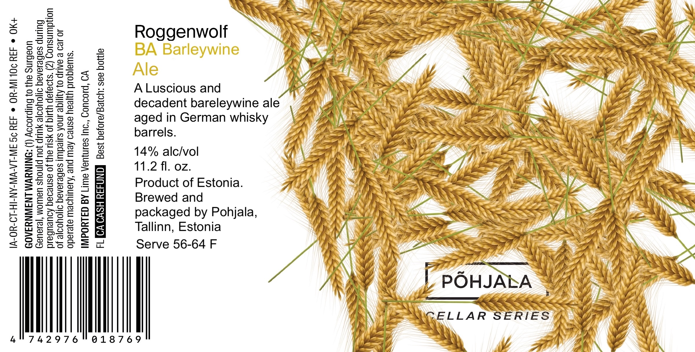 TABC label artwork for POHJALA ROGGENWOLF