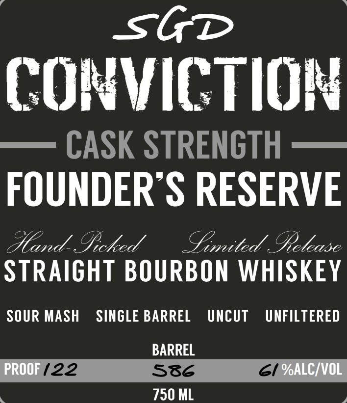 TABC label artwork for CONVICTION FOUNDERS RESERVE STRAIGHT BOURBON WHISKEY