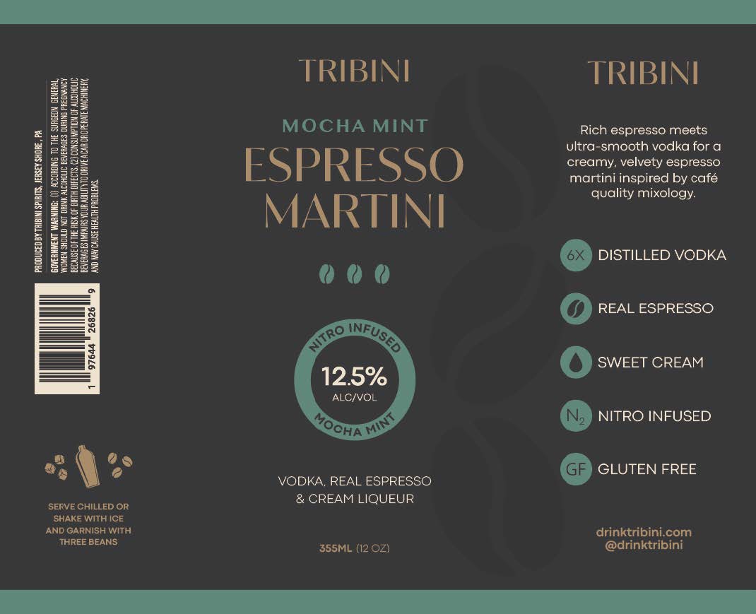 TABC label artwork for Tribini Mocha Mint Espresso Martini