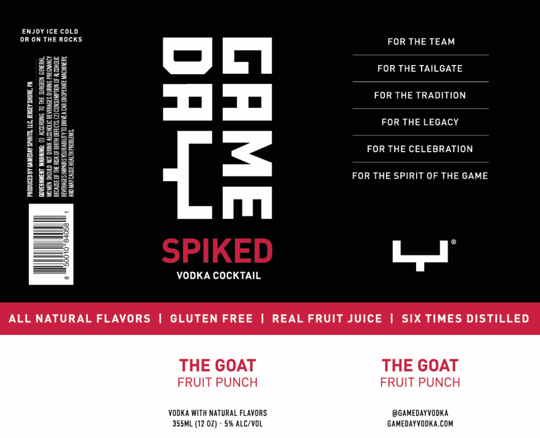 TABC label artwork for GameDay The GOAT