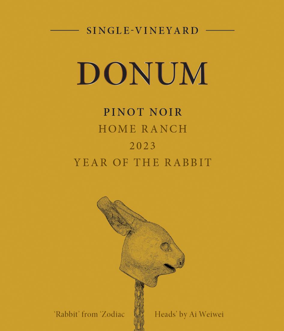 TABC label artwork for DONUM Pinot Noir Home Ranch Los Carneros