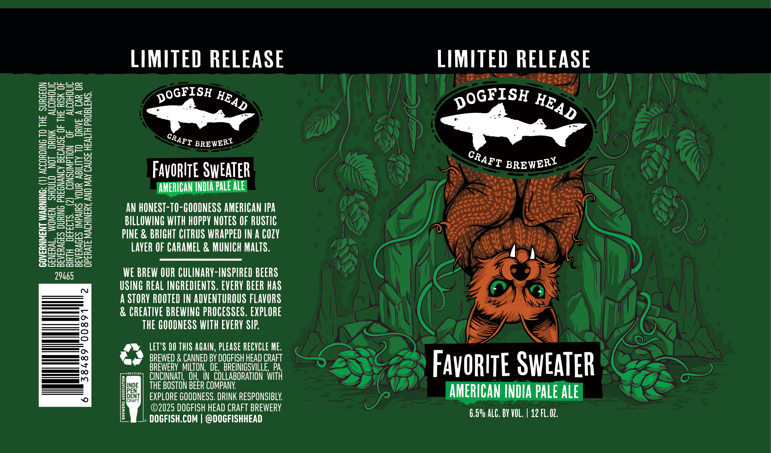 TABC label artwork for Dogfish Head Favorite Sweater