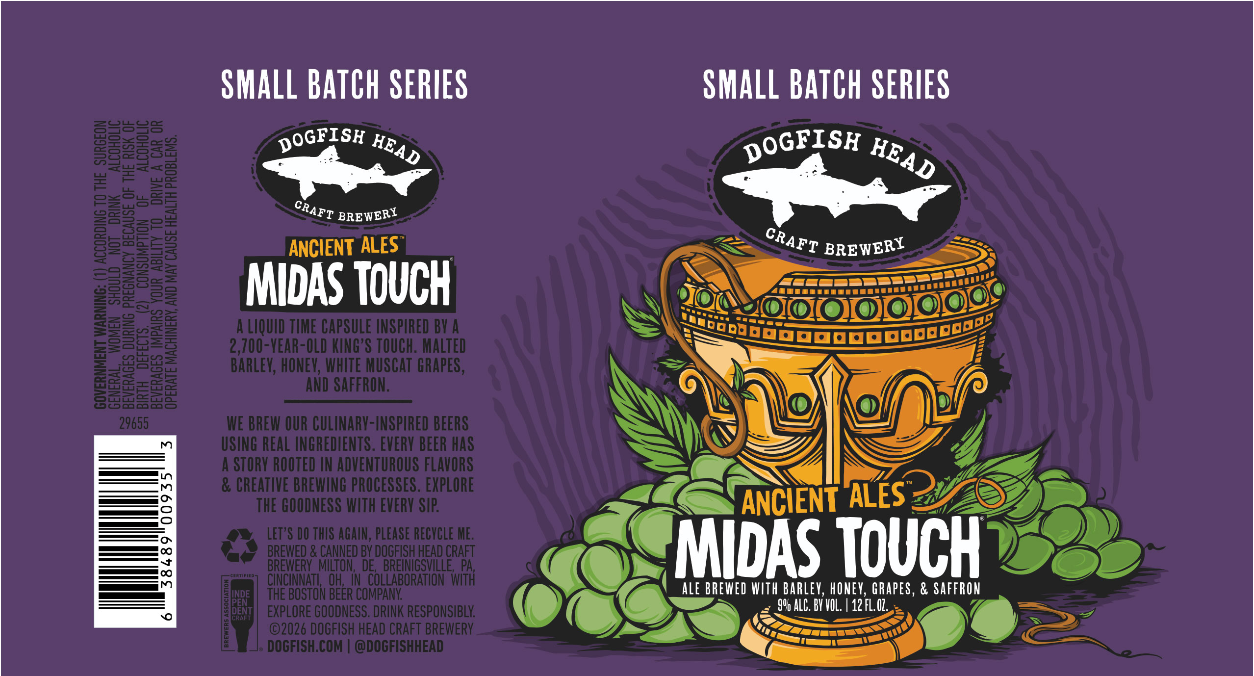 TABC label artwork for Dogfish Head Midas Touch