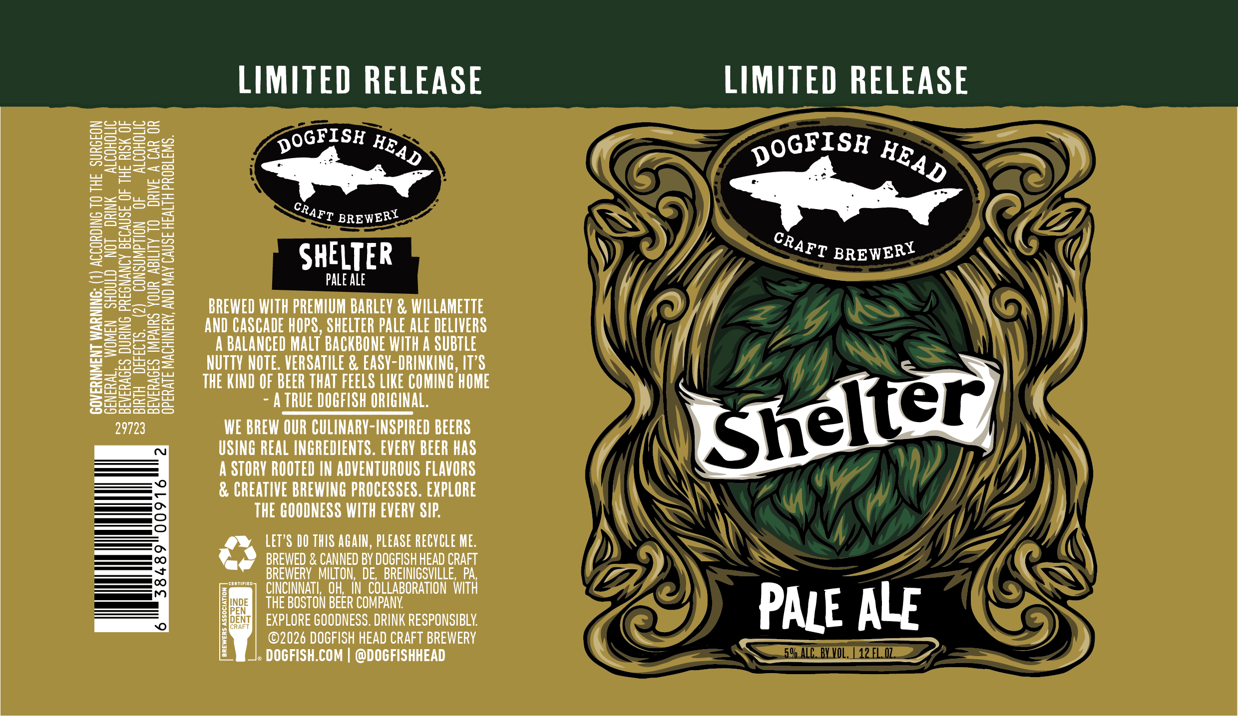TABC label artwork for Dogfish Head Shelter Pale Ale
