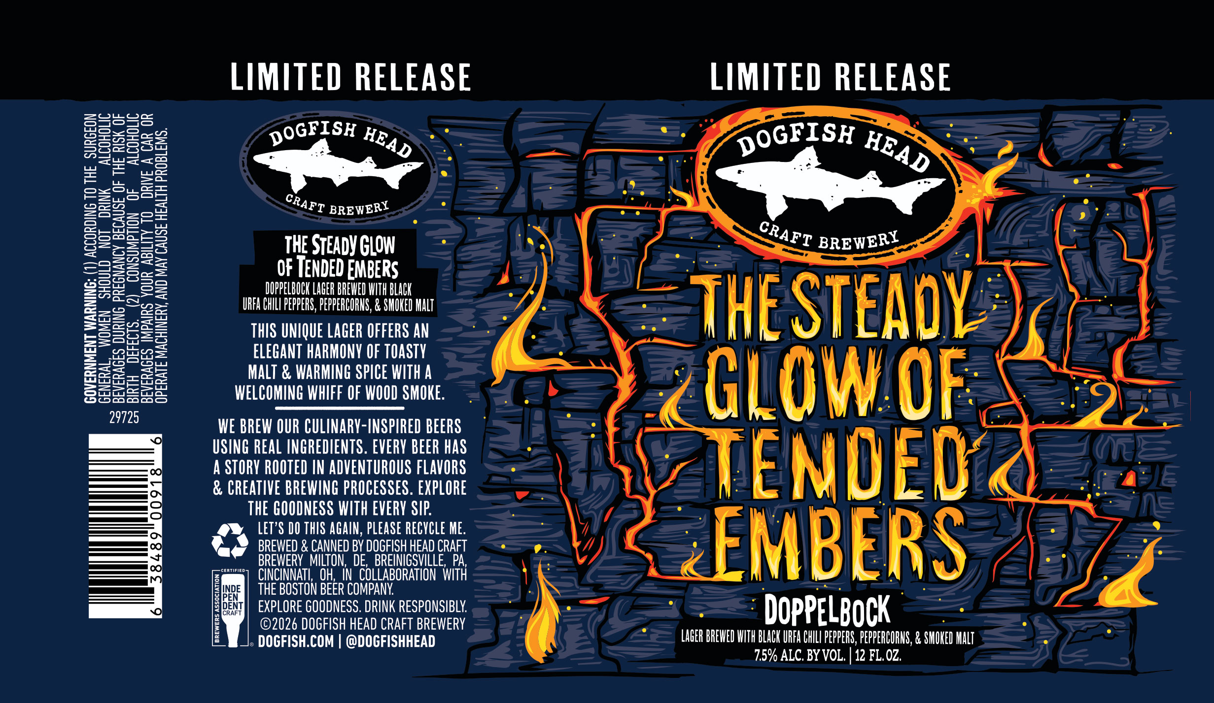 TABC label artwork for Dogfish Head The Steady Glow of Tended Embers