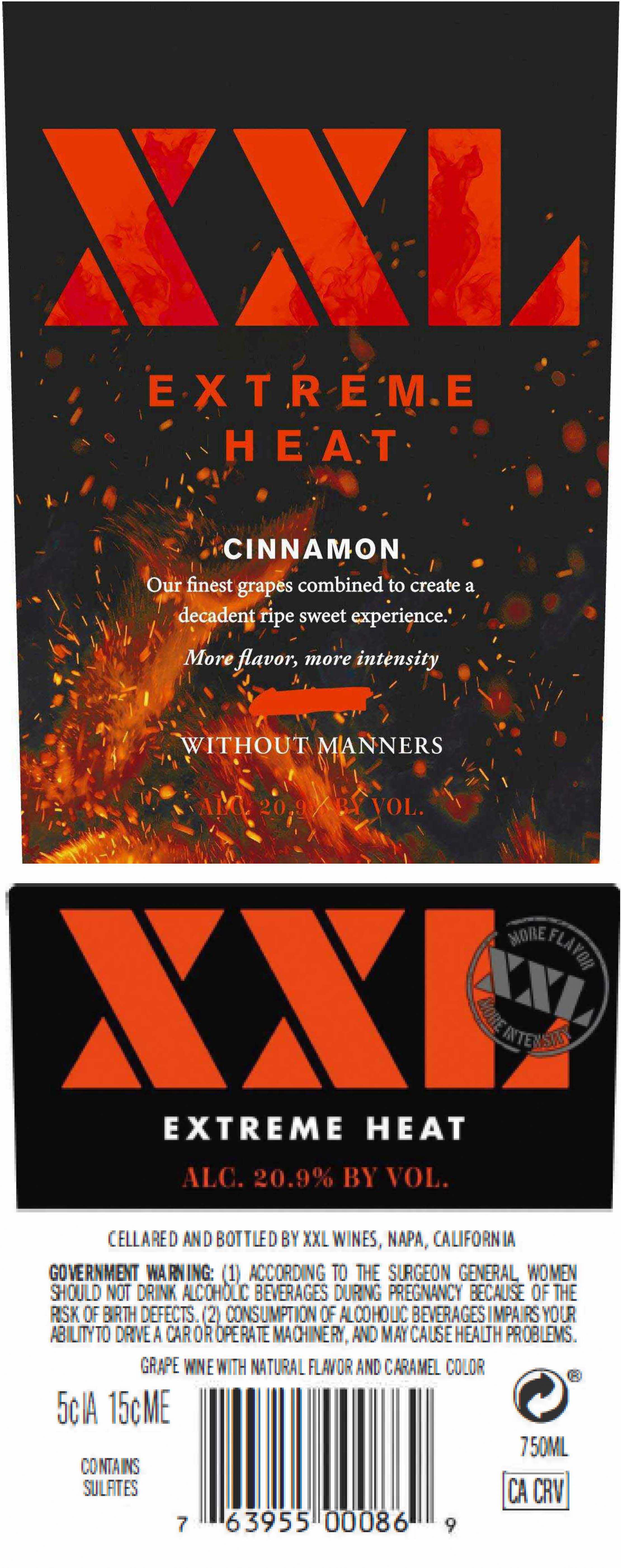 TABC label artwork for XXL Extreme Heat