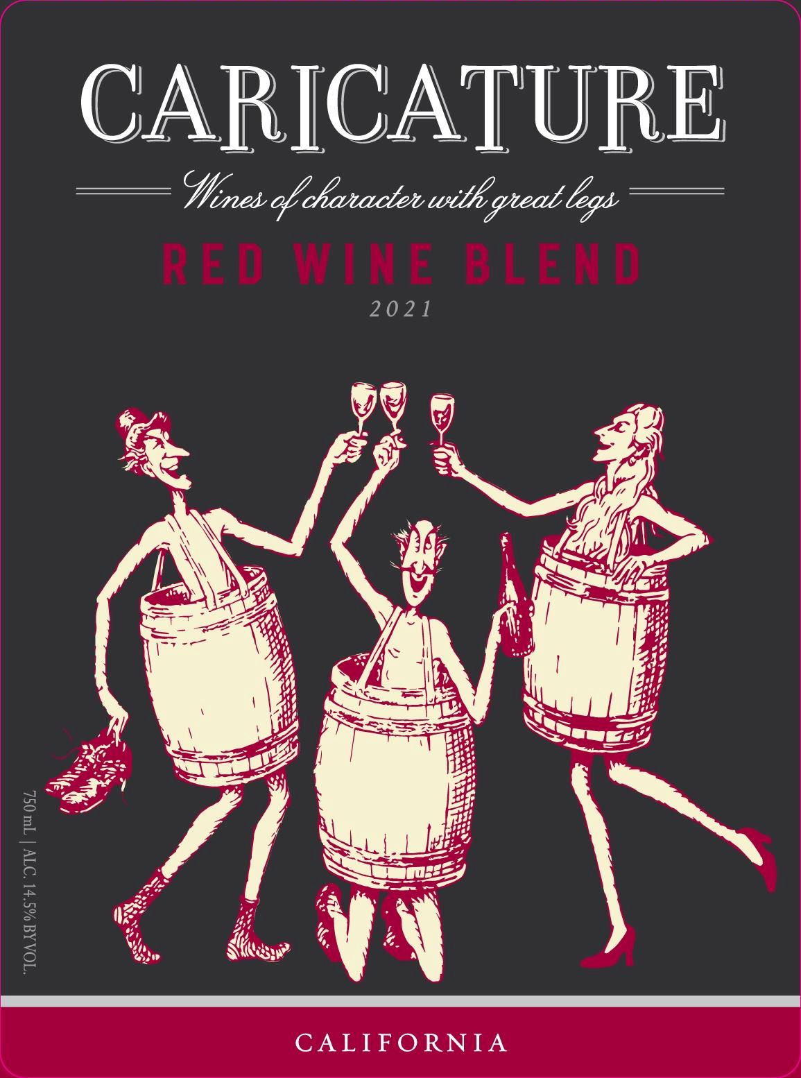 TABC label artwork for Caricature Red Wine Blend California