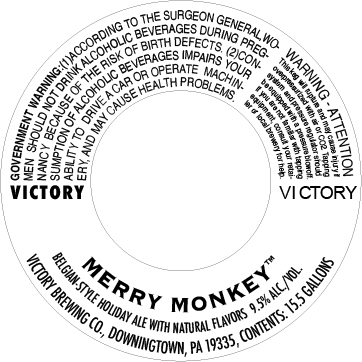 TABC label artwork for VICTORY MERRY MONKEY KEGS