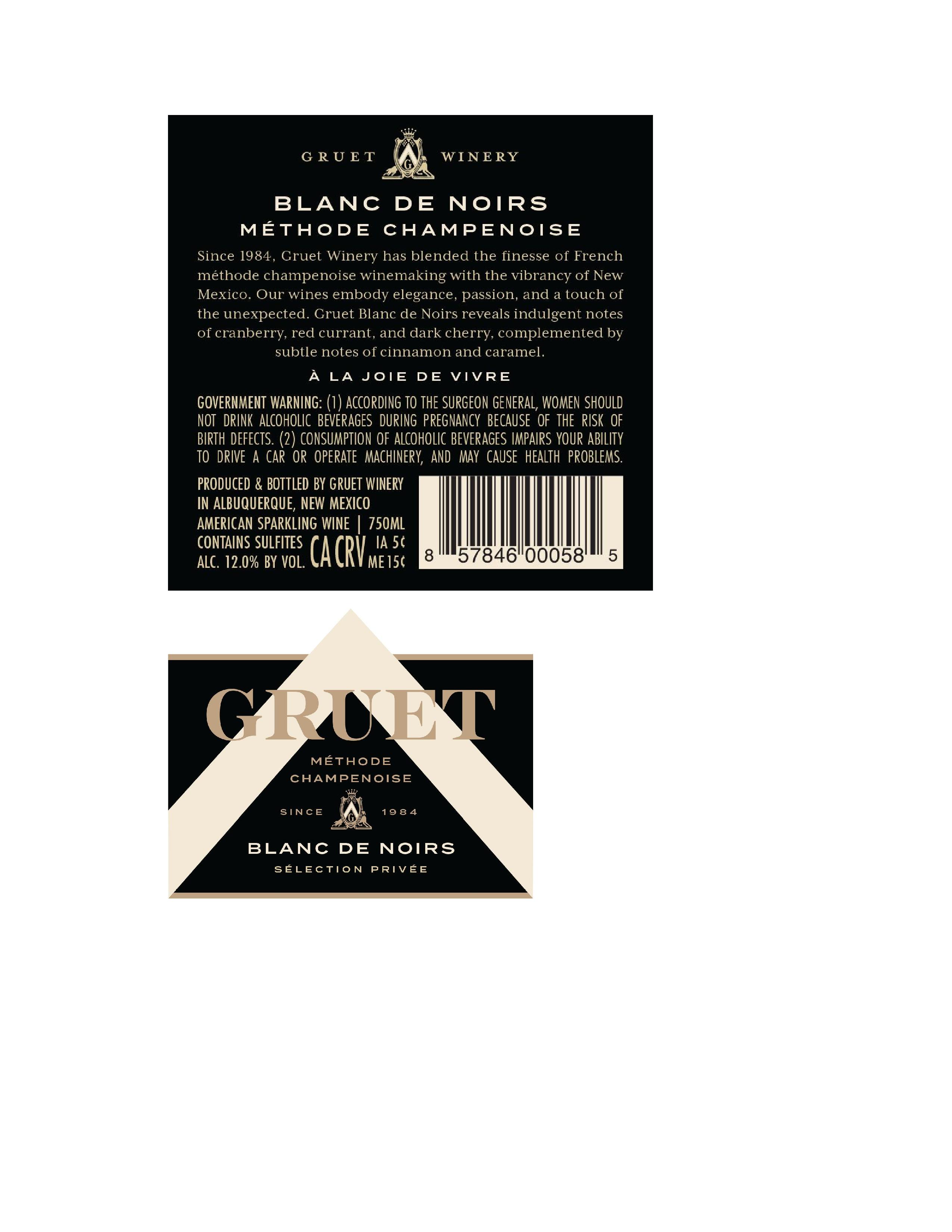 TABC label artwork for GRUET SÉLECTION PRIVÉE BLANC DE NOIRS