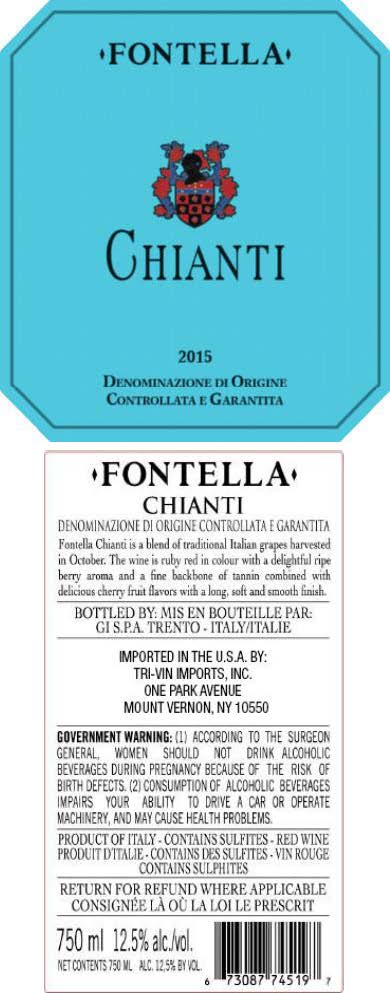 TABC label artwork for Fontella Chianti