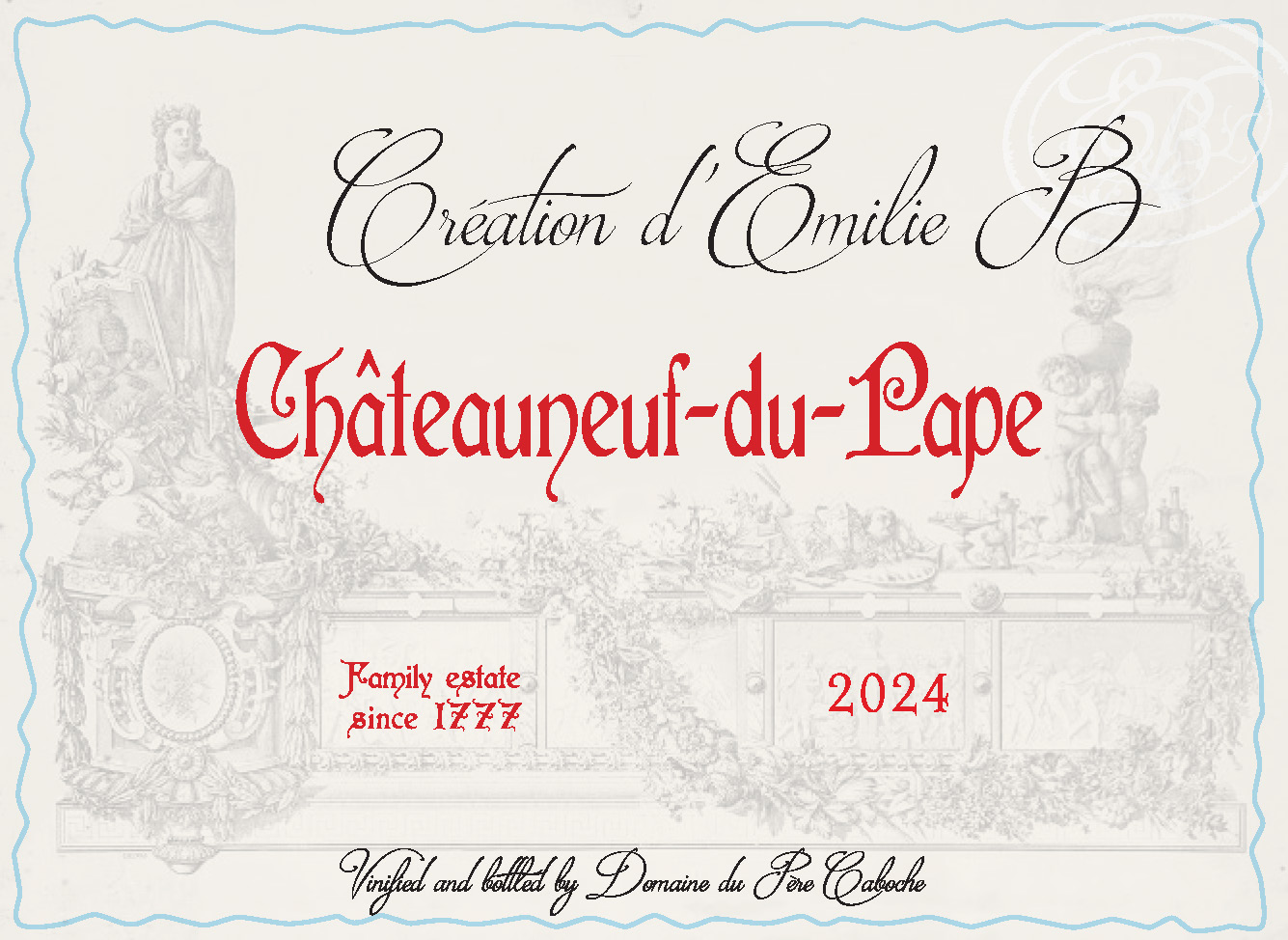 TABC label artwork for Creation D'Emilie B Red