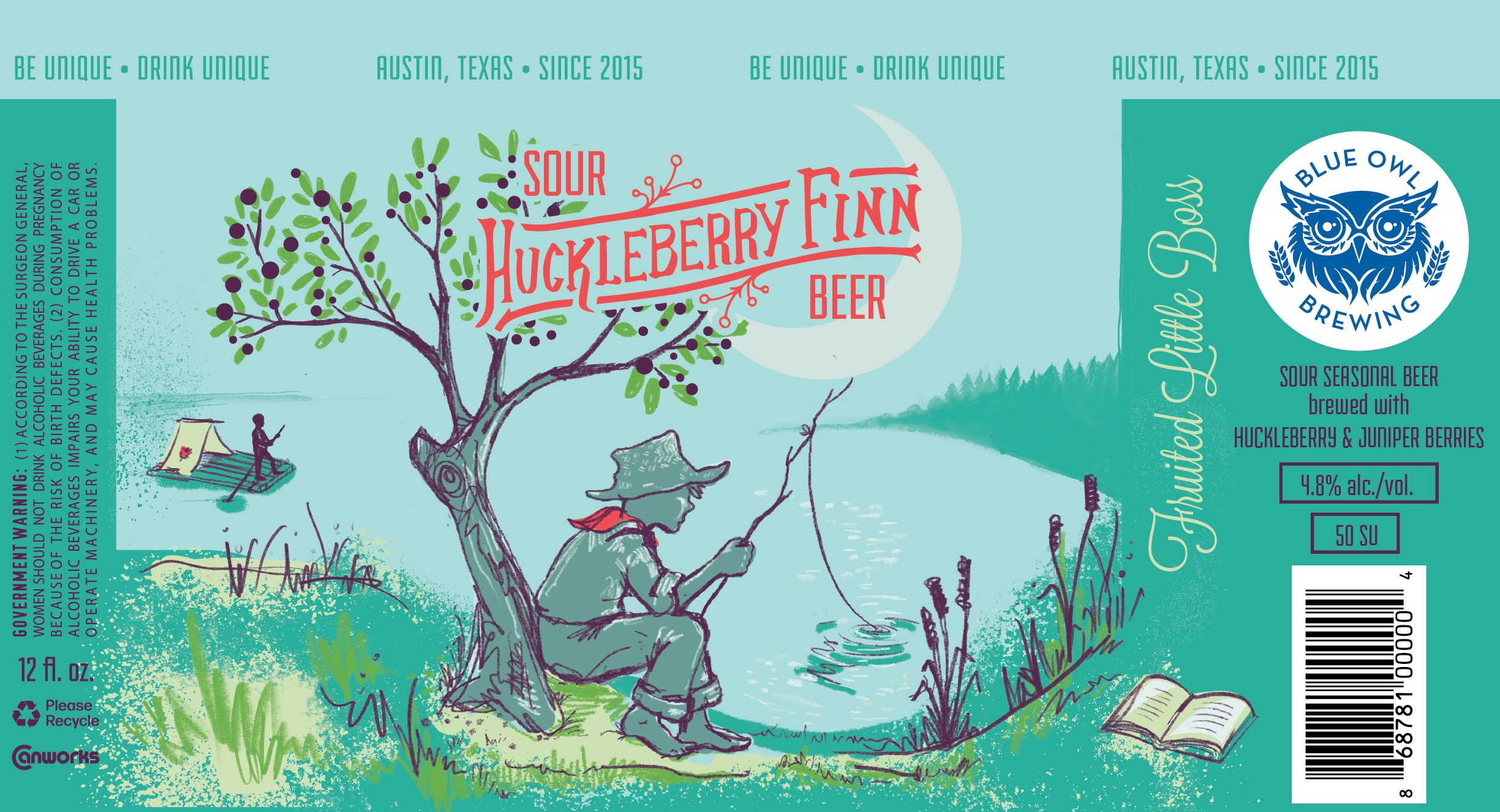 TABC label artwork for Sour Huckleberry Finn
