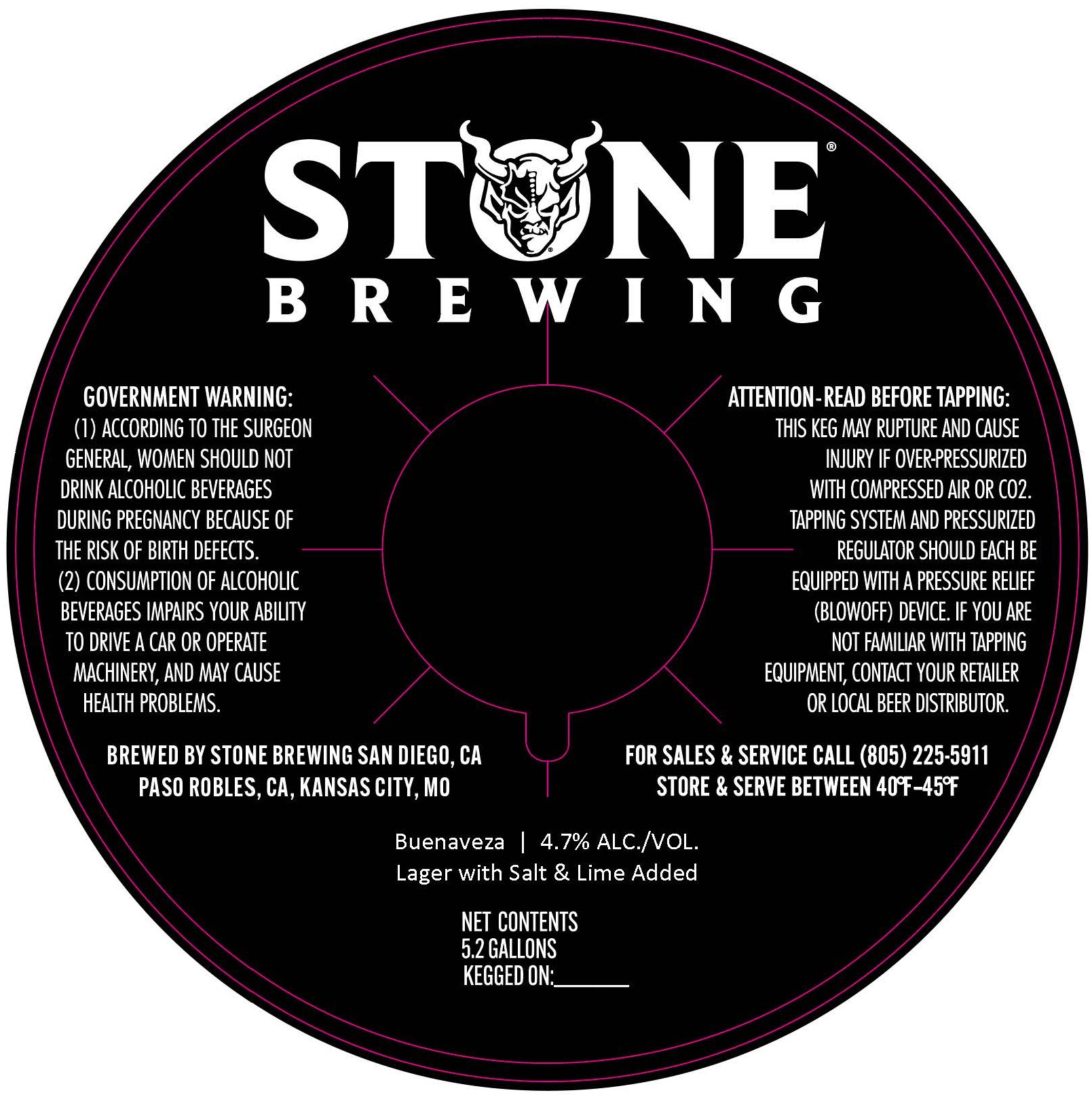 TABC label artwork for Stone Buenaveza