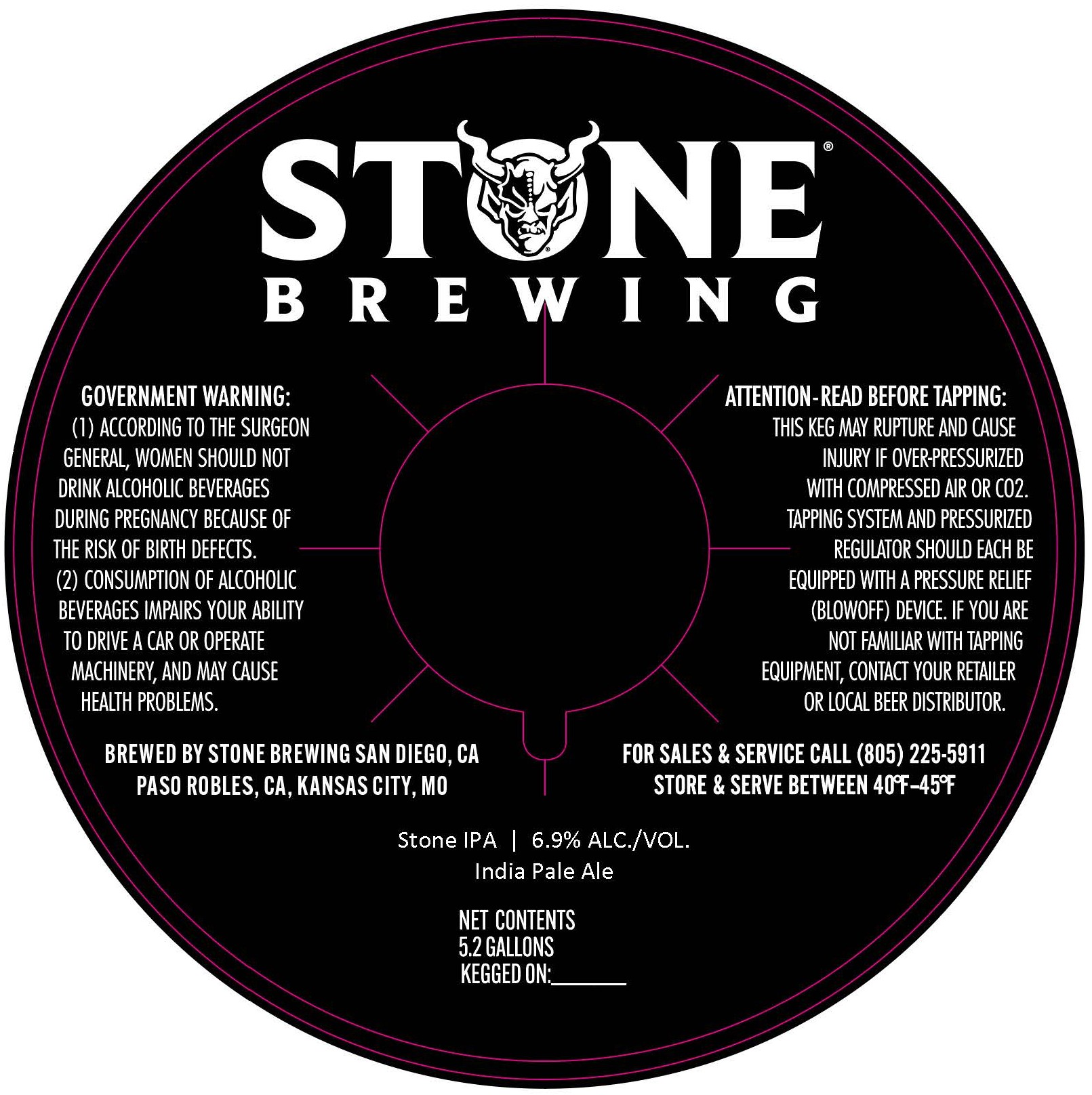 TABC label artwork for Stone IPA