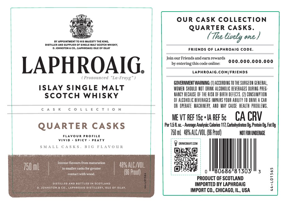 TABC label artwork for Laphroaig SMSW Quarter Casks
