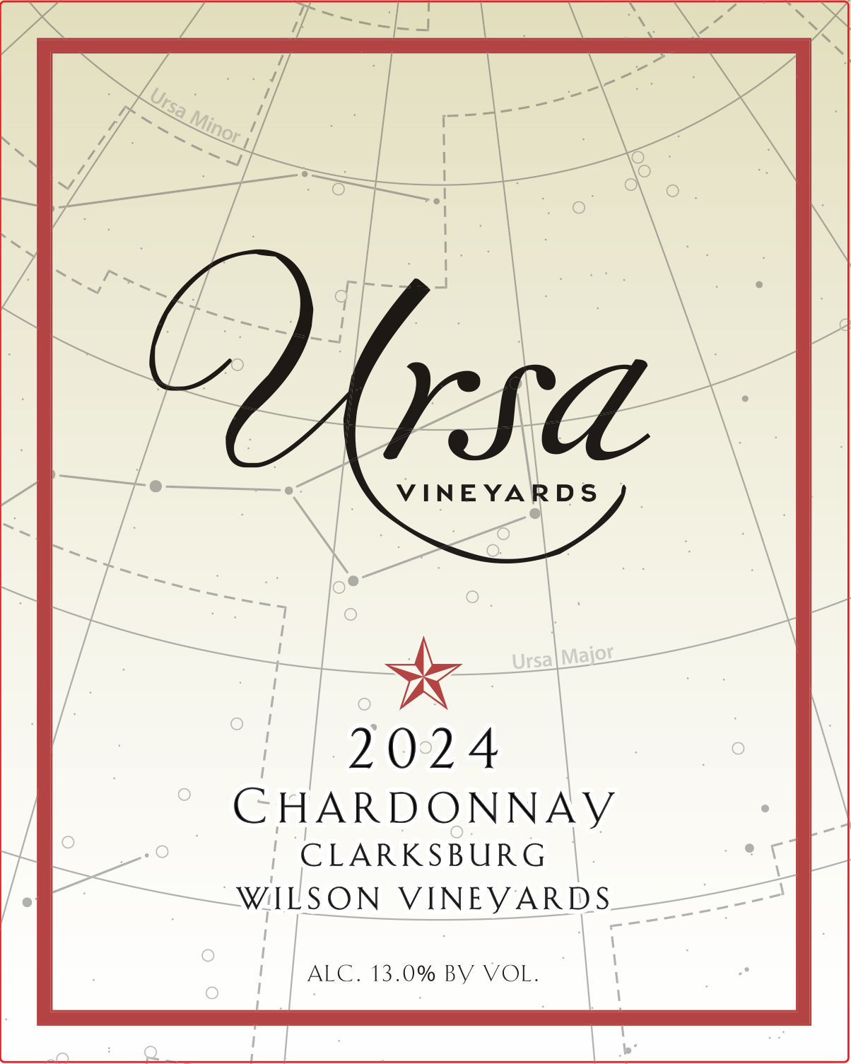 TABC label artwork for Ursa Chardonnay