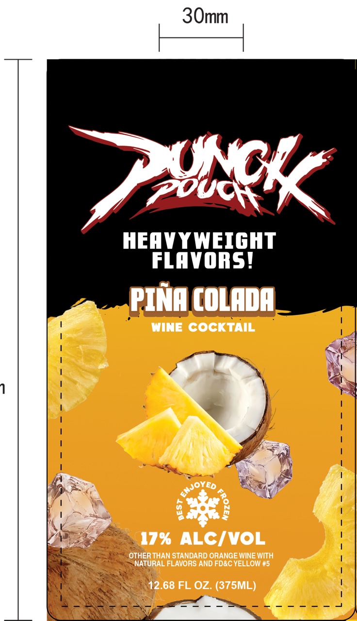 TABC label artwork for Punch Pouch Wine Cocktail - Pina Colada