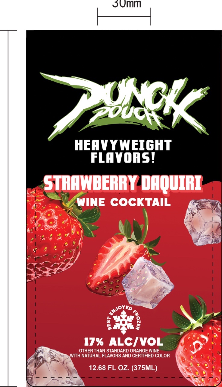 TABC label artwork for Punch Pouch Wine Cocktail - Strawberry Daquiri