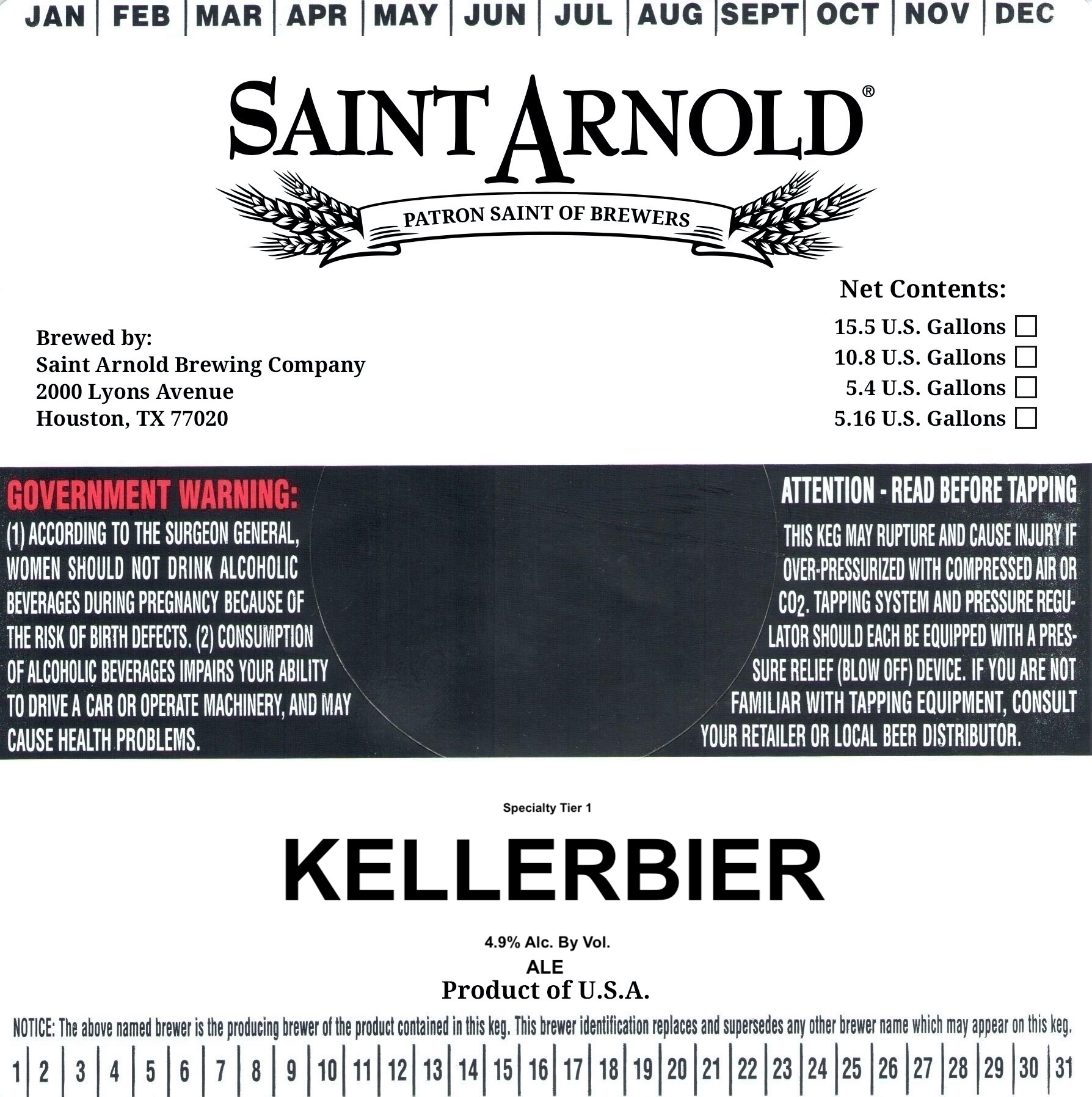 TABC label artwork for Kellerbier
