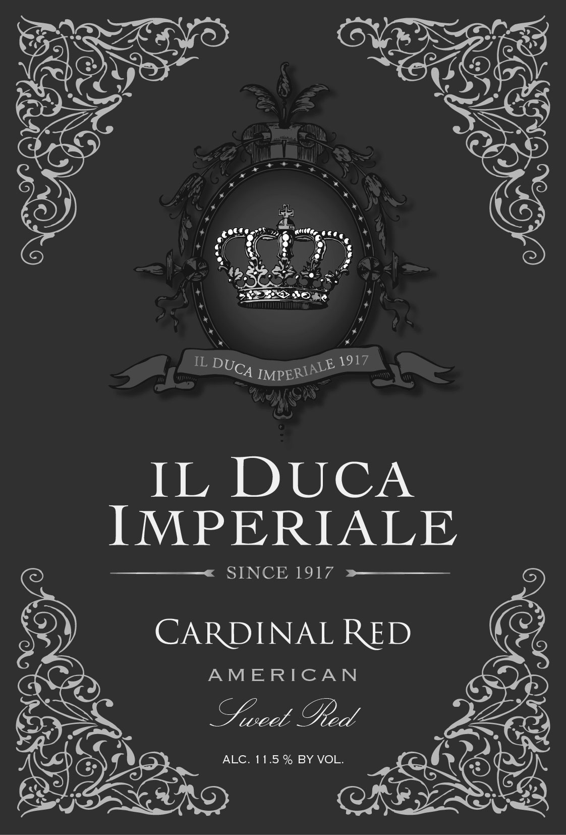 TABC label artwork for Il Duca Imperiale Cardinal Red