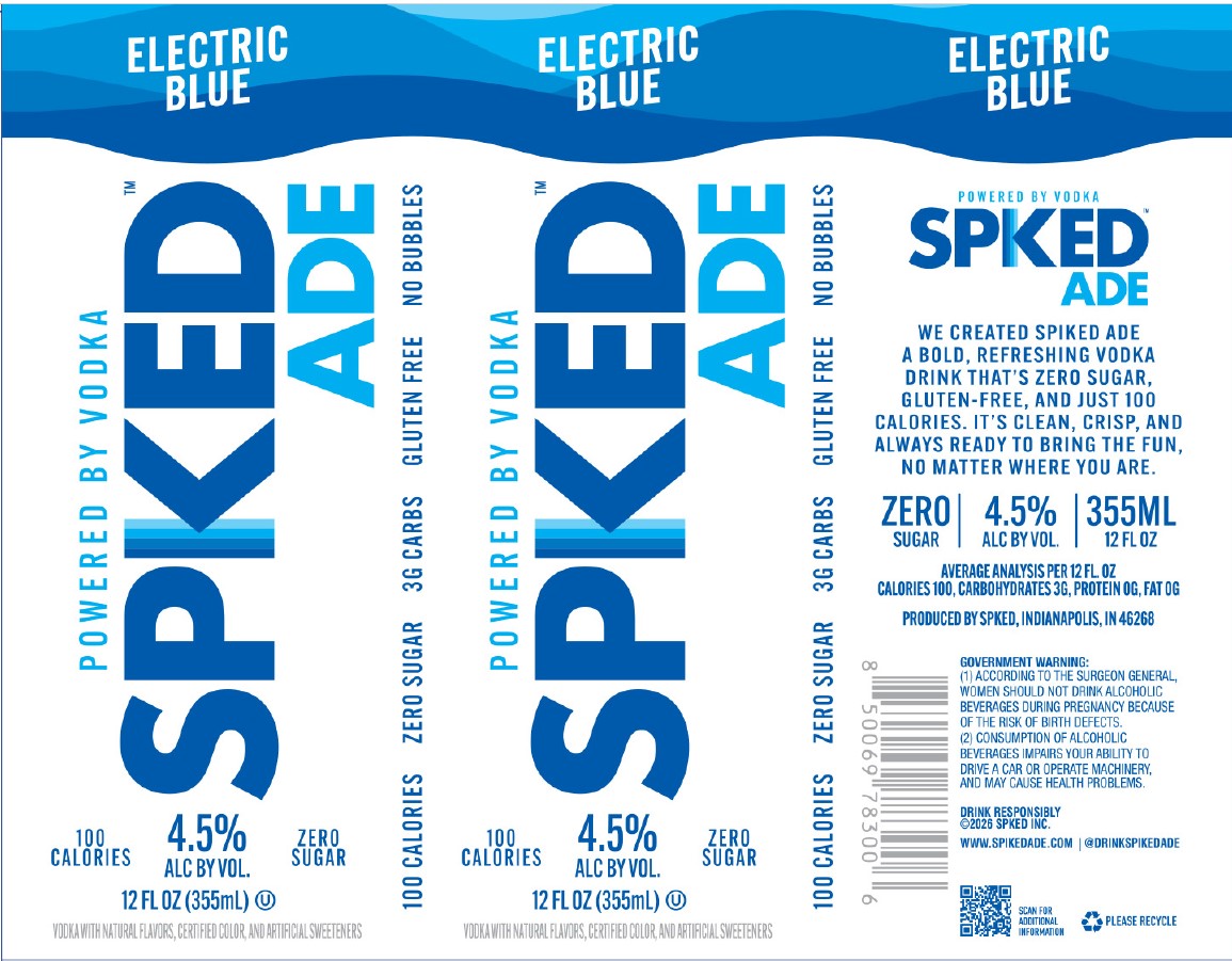 TABC label artwork for SPKED ADE Electric Blue (Manna)