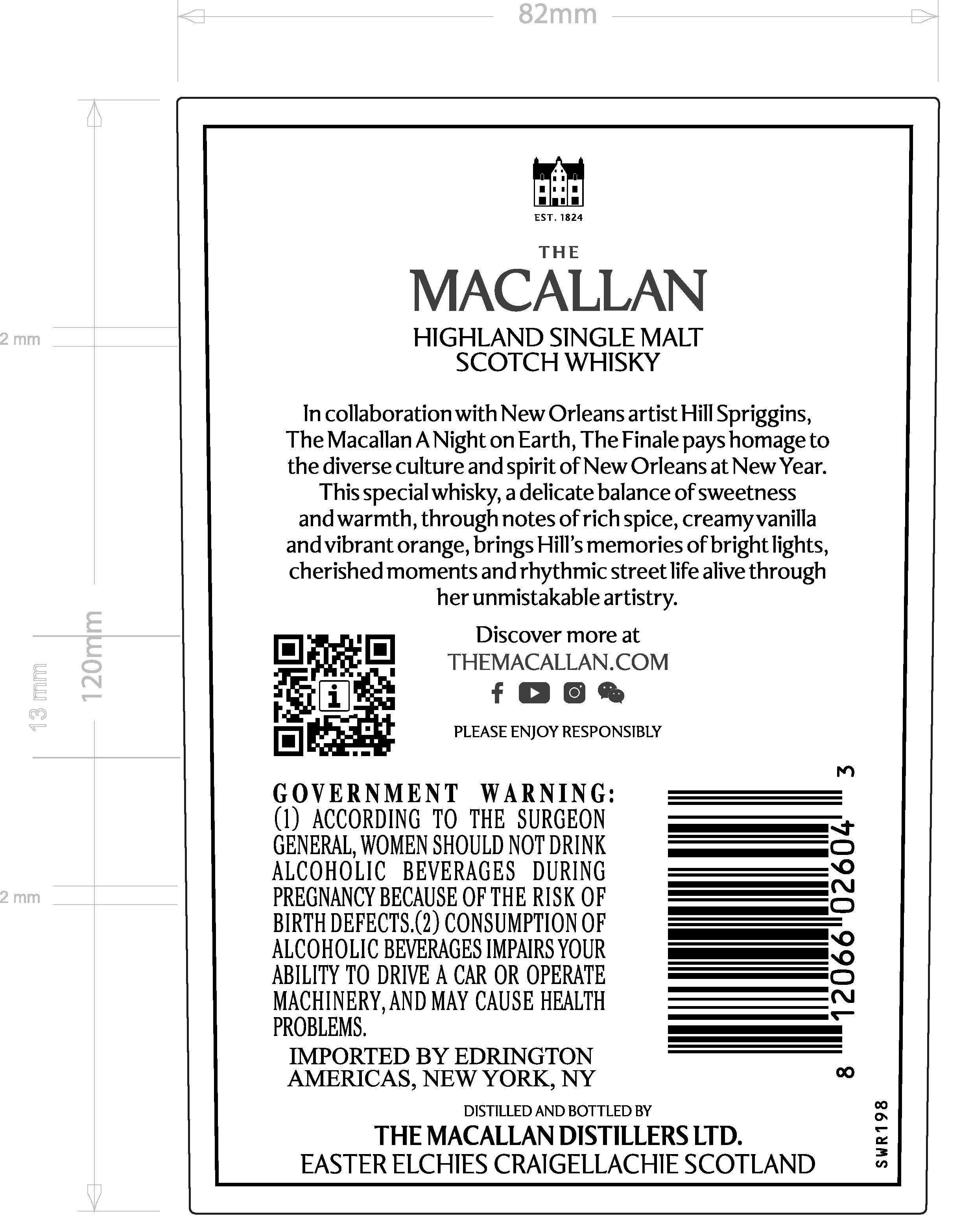 TABC label artwork for THE MACALLAN A Night On Earth The Finale