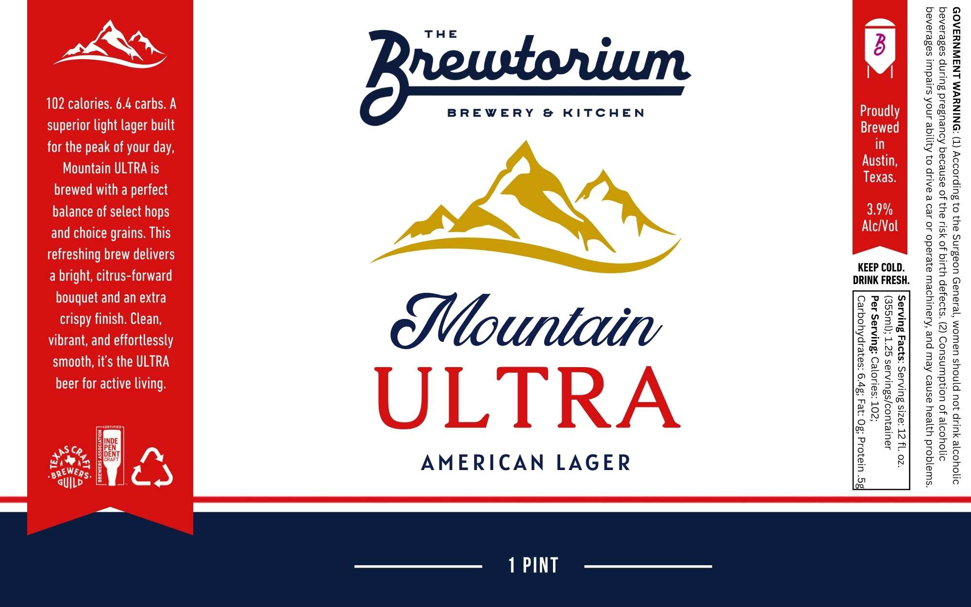 TABC label artwork for Mountain Ultra