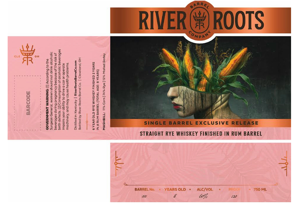TABC label artwork for RIVER ROOTS STRAIGHT RYE WHISKEY