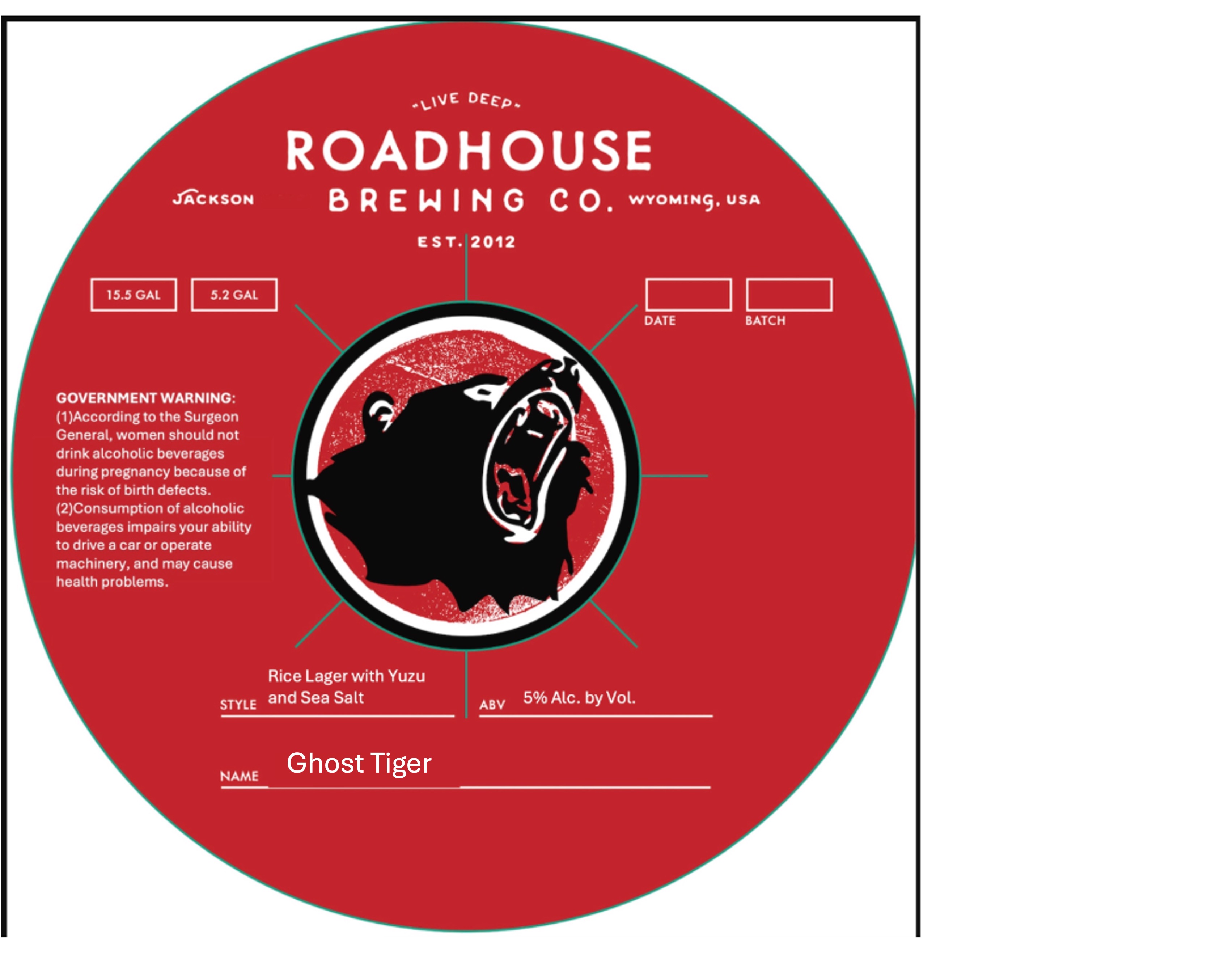 TABC label artwork for Ghost Tiger