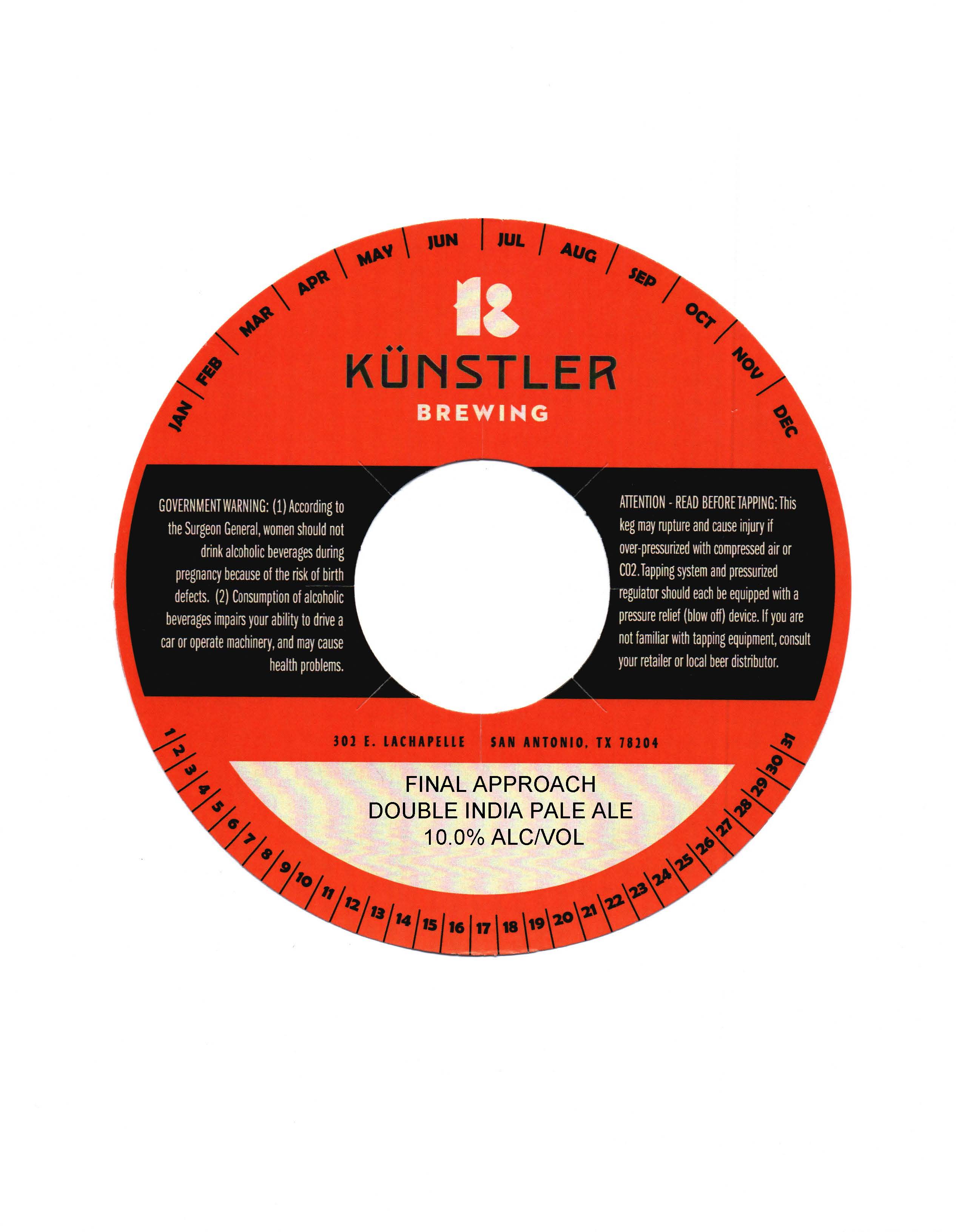 TABC label artwork for FINAL APPROACH