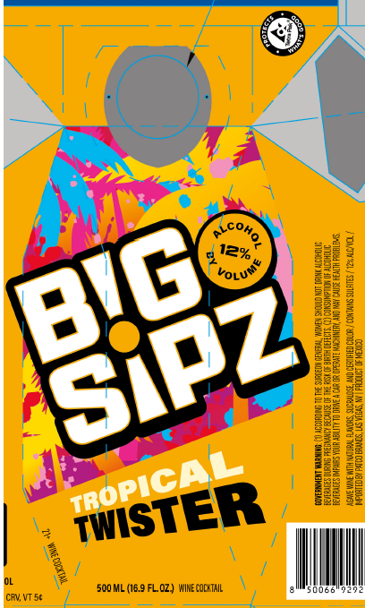 TABC label artwork for Big Sipz Tropical Twister