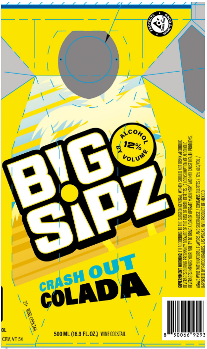 TABC label artwork for Big Sipz Crash Out Colada