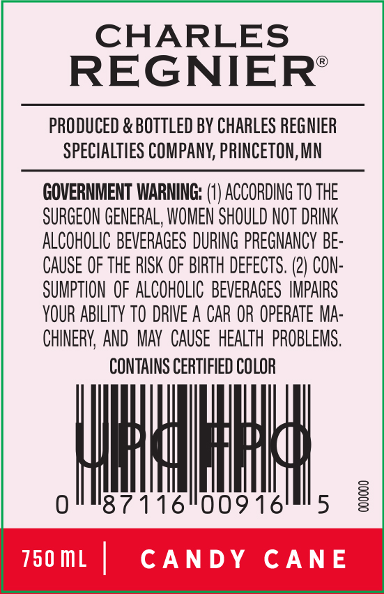 TABC label artwork for Charles Regnier Candy Cane Liqueur