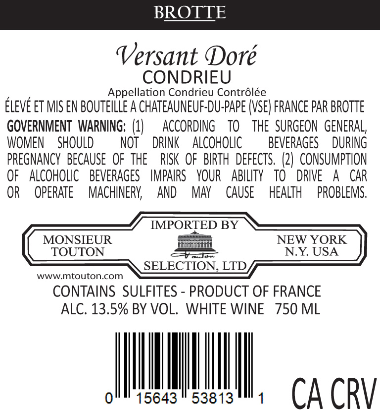 TABC label artwork for BROTTE VERSANT DORE