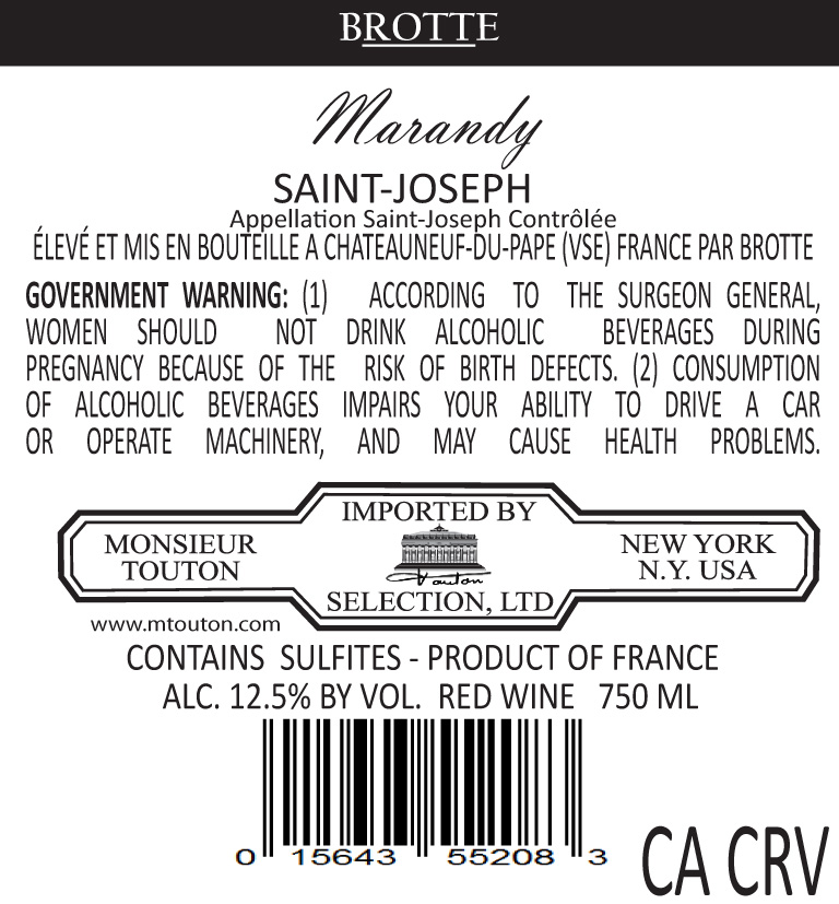 TABC label artwork for BROTTE MARANDY