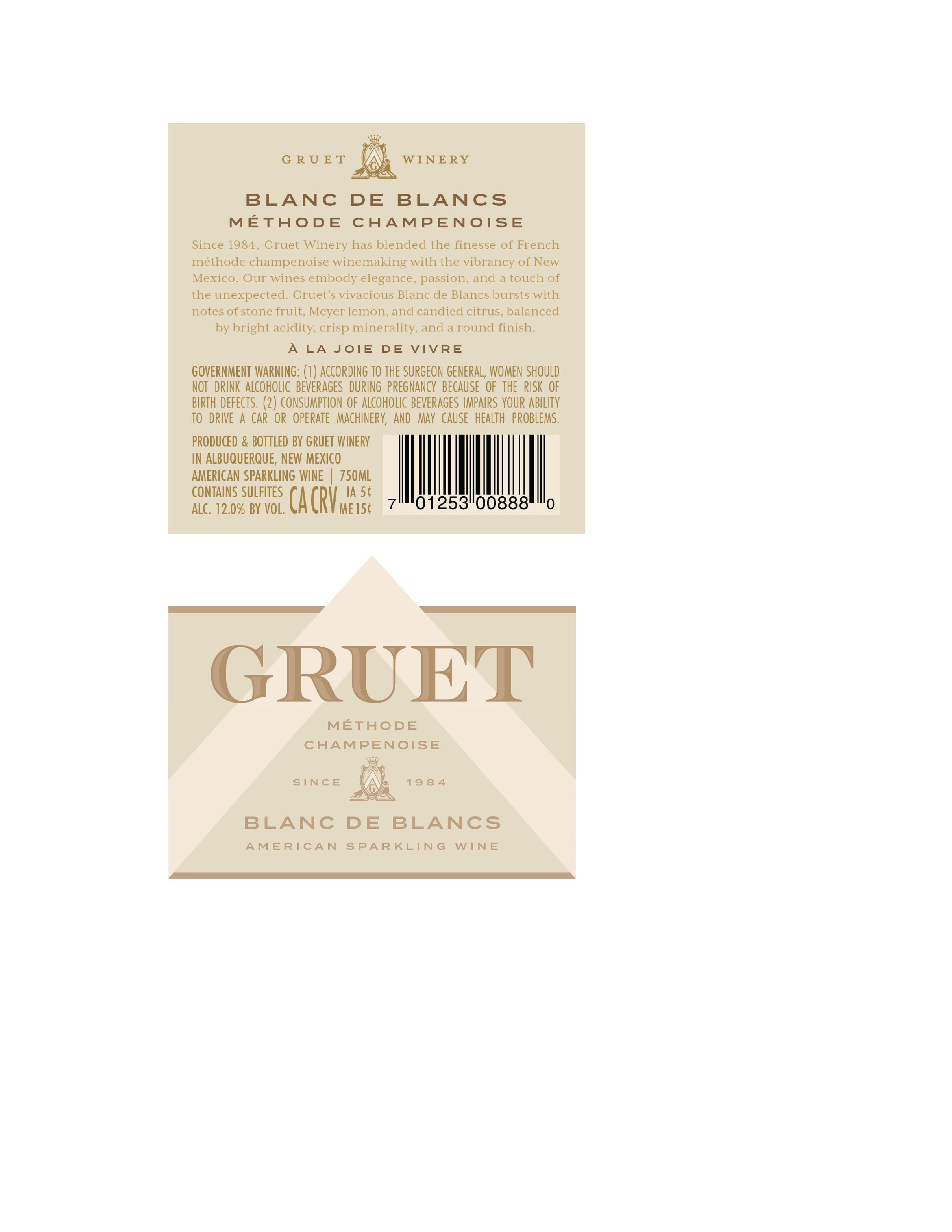 TABC label artwork for Gruet Blanc De Blancs