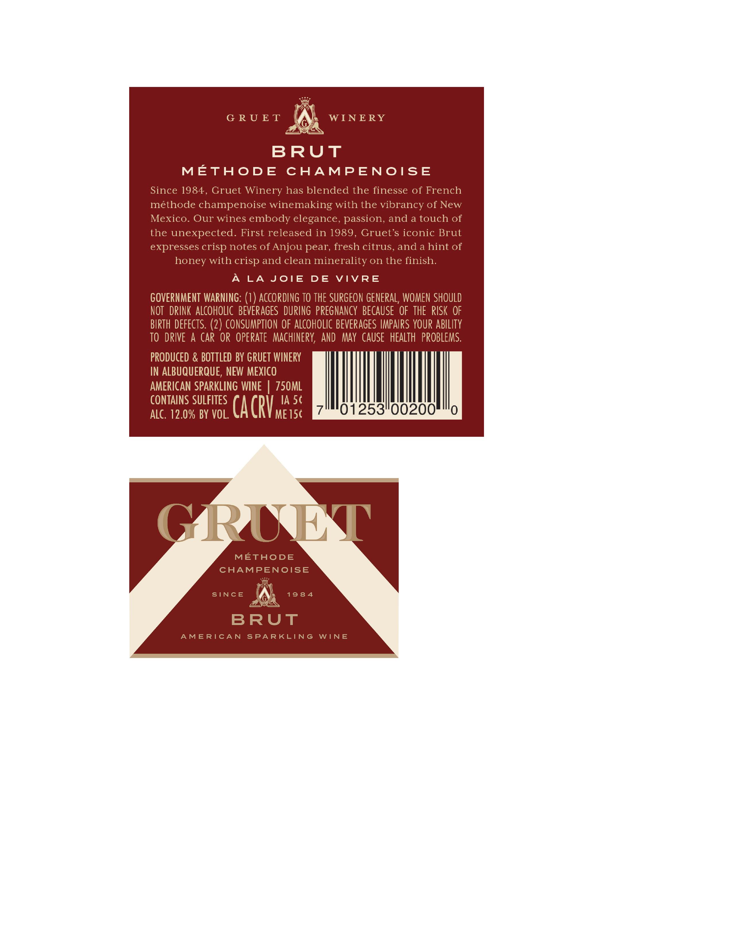 TABC label artwork for Gruet Brut