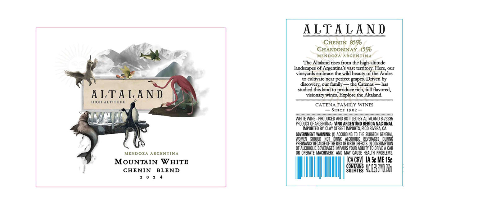 TABC label artwork for ALTALAND CHENIN BLANC, CHARDONNAY