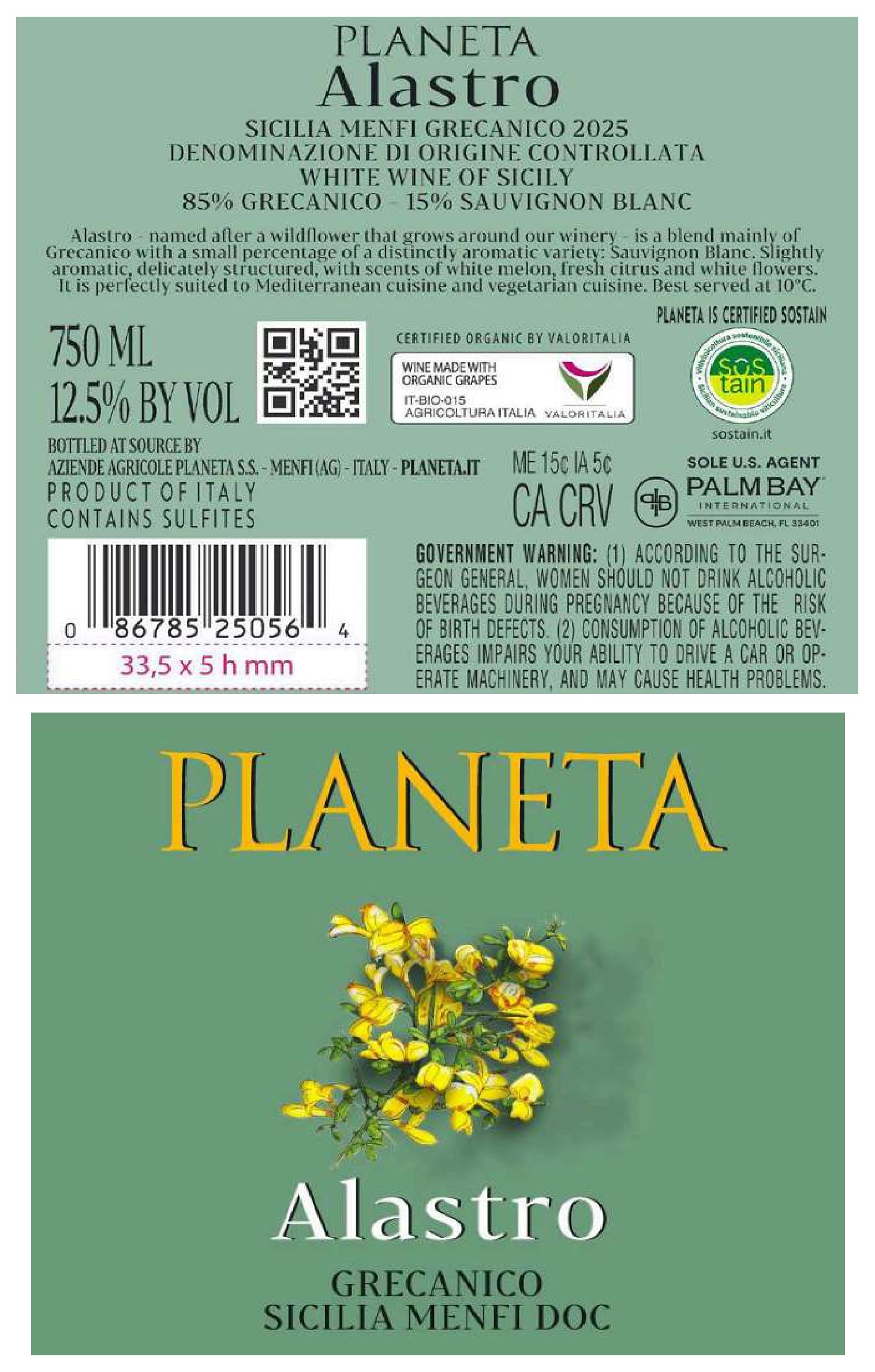 TABC label artwork for PLANETA ALASTRO