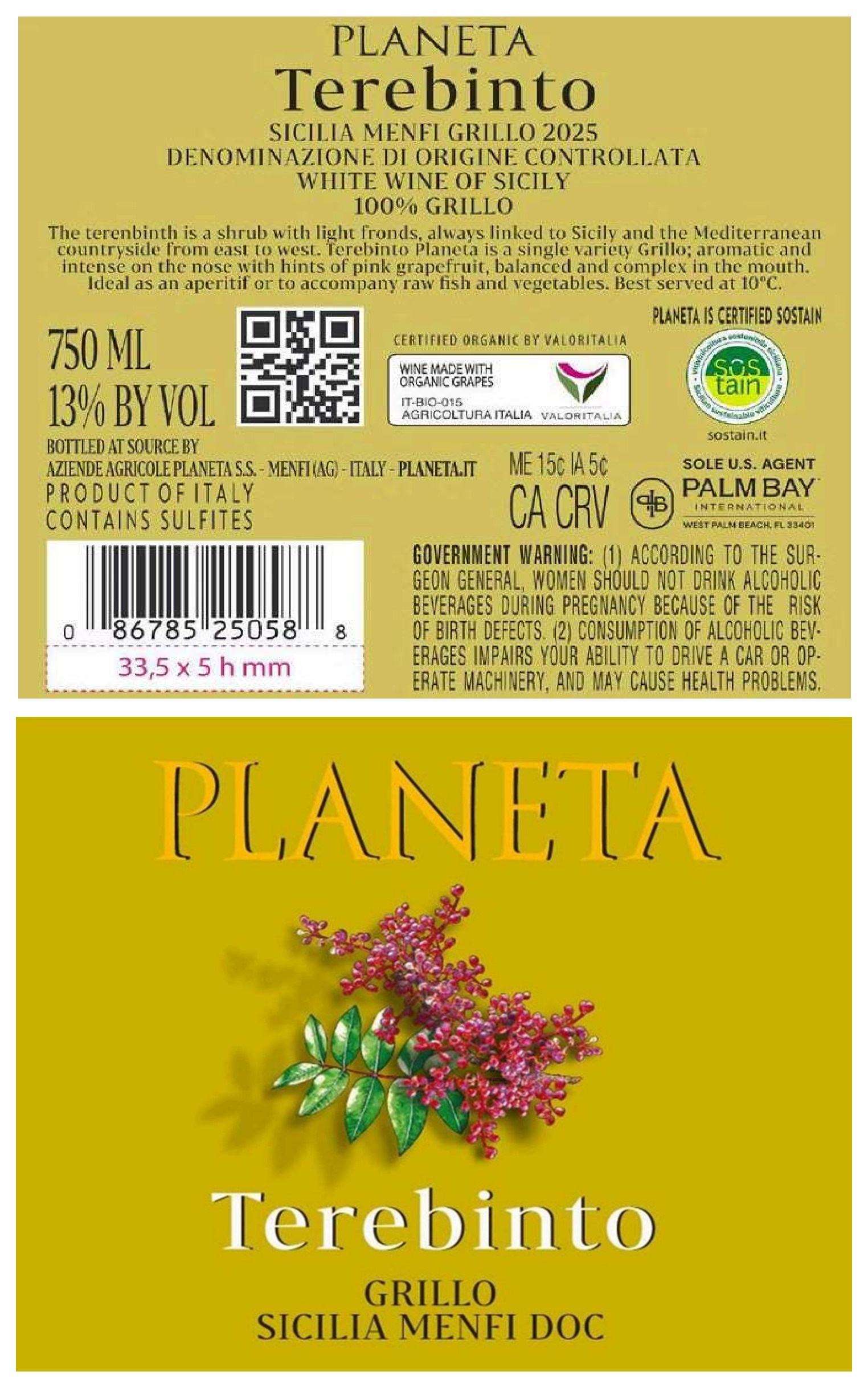 TABC label artwork for PLANETA TEREBINTO